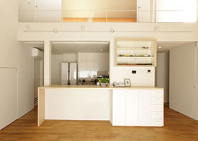 キッチンをつなげるカウンター